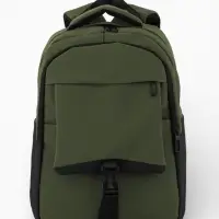 Рюкзак, 27*13*38,5 см, 2 отд 4н/карм, Комби, Водонепрон. дно, зеленый/черн
