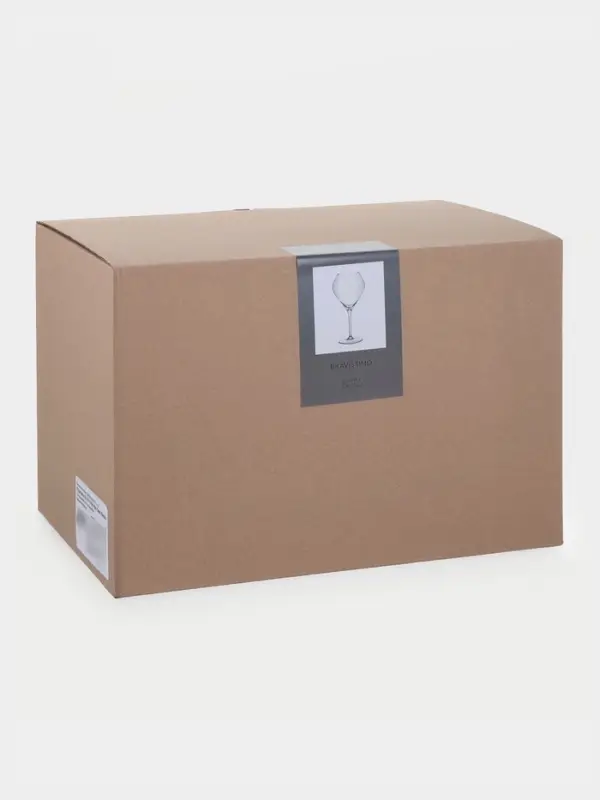 Бокалы для вина &laquo;Брависсимо&raquo;, 620 мл, набор 6 шт., стекло, прозрачные