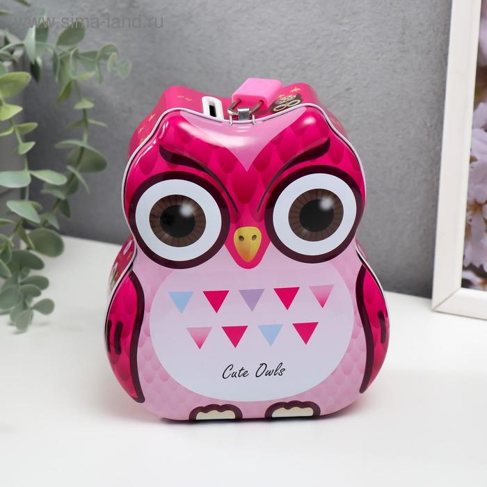 Копилка металл Копилка металл "Совушка в треугольник" МИКС 15х13,3х7 см