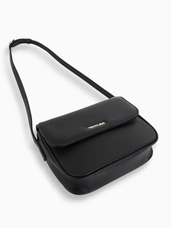 Сумка женская мессенджер TEXTURA на магните, 25&times;7.5&times;19 см, чёрный