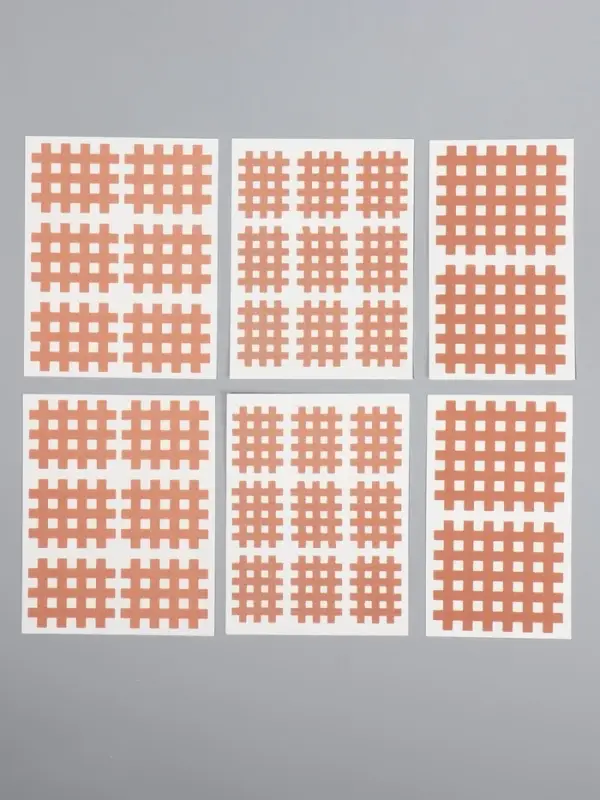 Тейп для лица, набор, 6 листов, бежевый