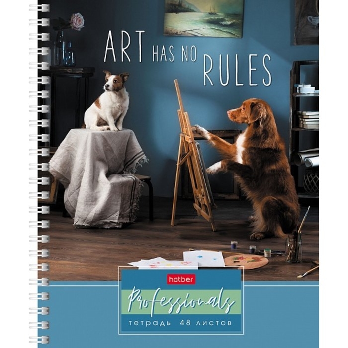 Тетрадь 48 листов в клетку на гребне Тетрадь 48 листов в клетку на гребне "Профессионалы", обложка мелованный картон, блок офсет 65г/м2, МИКС