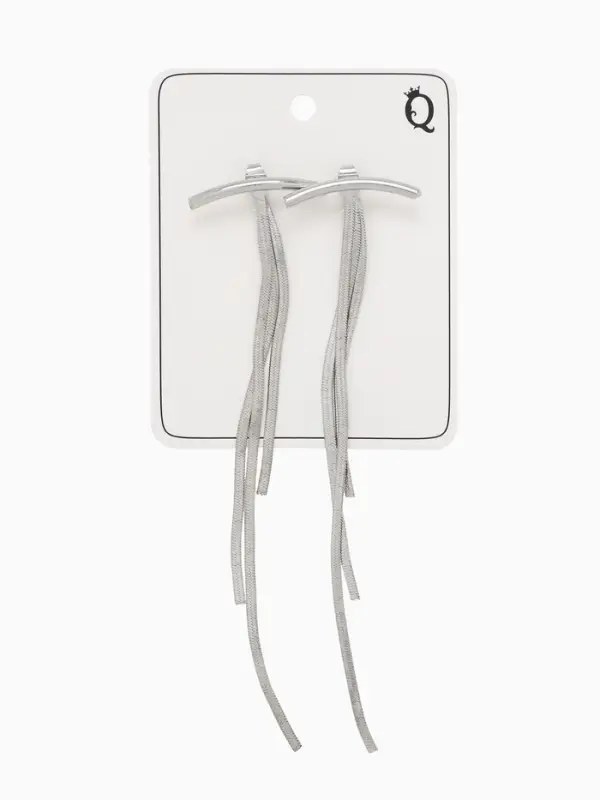 Серьги висячие &laquo;Дуга&raquo;, водопад, цвет серебро, 11 см