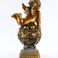 Фигура гипс &laquo;Ангел на шаре&raquo;, 20&times;25&times;50 см, под золото