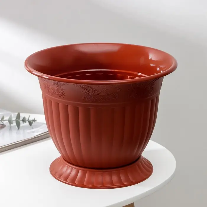 Горшок для цветов «Венеция», 5 л, пластиковый, коричневый Горшок для цветов «Венеция», 5 л, пластиковый, коричневый