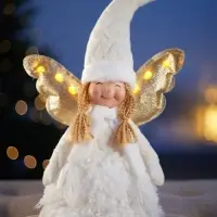 Светодиодная фигура &laquo;Кукла в белом&raquo; 70 см, текстиль, 6 LED, от батареек AG10&times;3, свечение тёплое белое