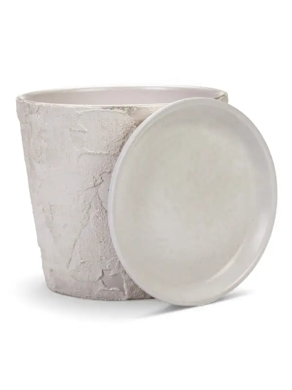 Горшок цветочный с поддоном 1,45 л, d15/h14 см белый керамика, "Венера" (М)