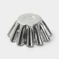 Форма для выпечки ромовой бабы, d=14 см, h=6.2 см, жесть, серебристая