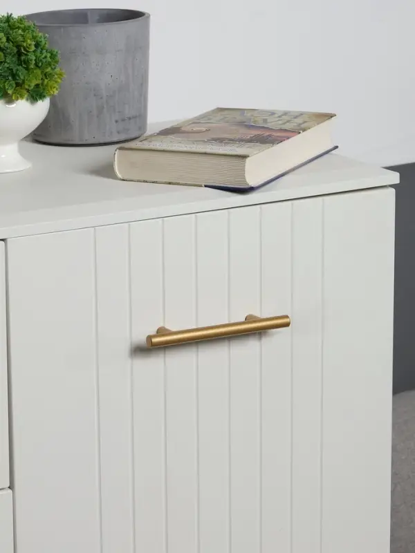 Ручка рейлинг ТУНДРА, облегчённая, d=12 мм, м/о 96/150 мм, внеш ножка, цвет золото