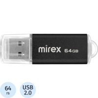 Флеш-память Mirex USB UNIT BLACK 64Gb (13600-FMUUND64 )