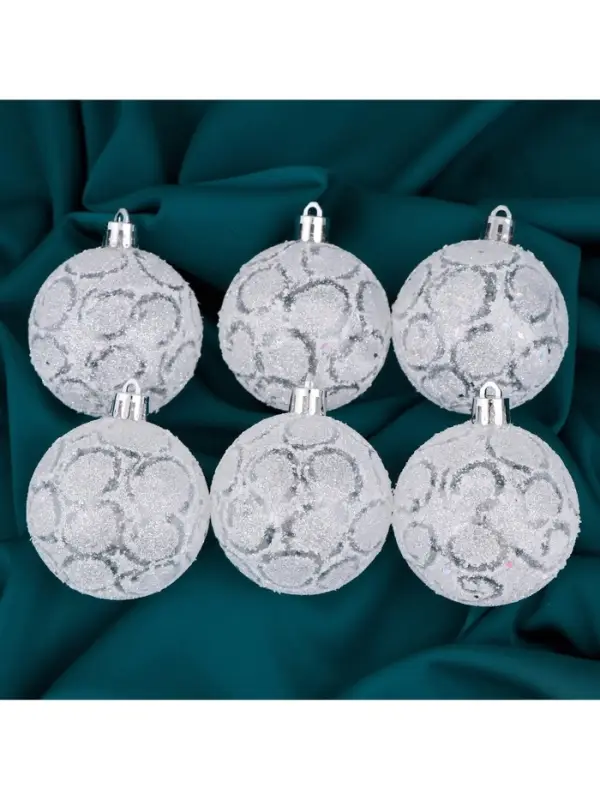 Ёлочные игрушки &laquo;Волшебство&raquo;, шары новогодние, d=6 см, 6 шт., белый