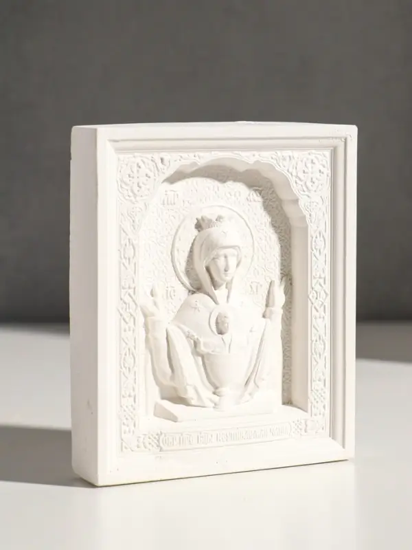 Икона &laquo;Неупиваемая чаша&raquo; с подвесом, 12&times;10&times;2 см, гипс