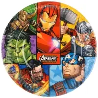 Тарелка одноразовая бумажная &laquo;С Днем Рождения!&raquo;, 18 см, Мстители