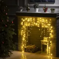 Гирлянда &laquo;Бахрома-арка&raquo; 1&times;1 м, IP20, прозрачная нить, 126 LED, свечение тёплое белое, 8 режимов, 220 В