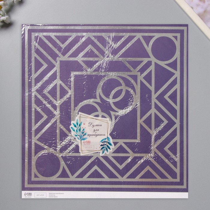 Бумага д/скрапа двусторонняя  Бумага д/скрапа двусторонняя "Эклектика серебро и мехенди" 180 гр набор 5 шт 30,5х32см