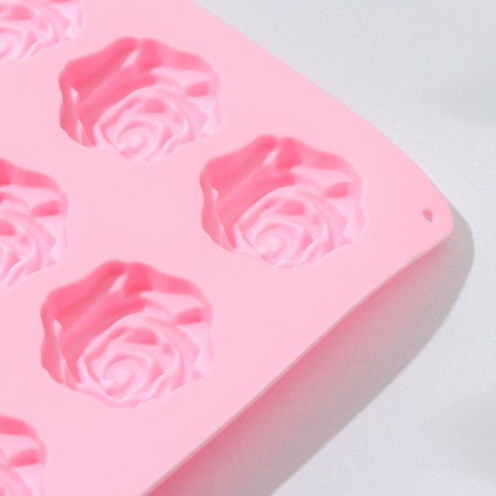 Форма для кондитерских украшений Доляна «Розочки», силикон, 20,7×14,3×1,3 см, 12 ячеек, цвет МИКС Форма для кондитерских украшений Доляна «Розочки», силикон, 20,7×14,3×1,3 см, 12 ячеек, цвет МИКС