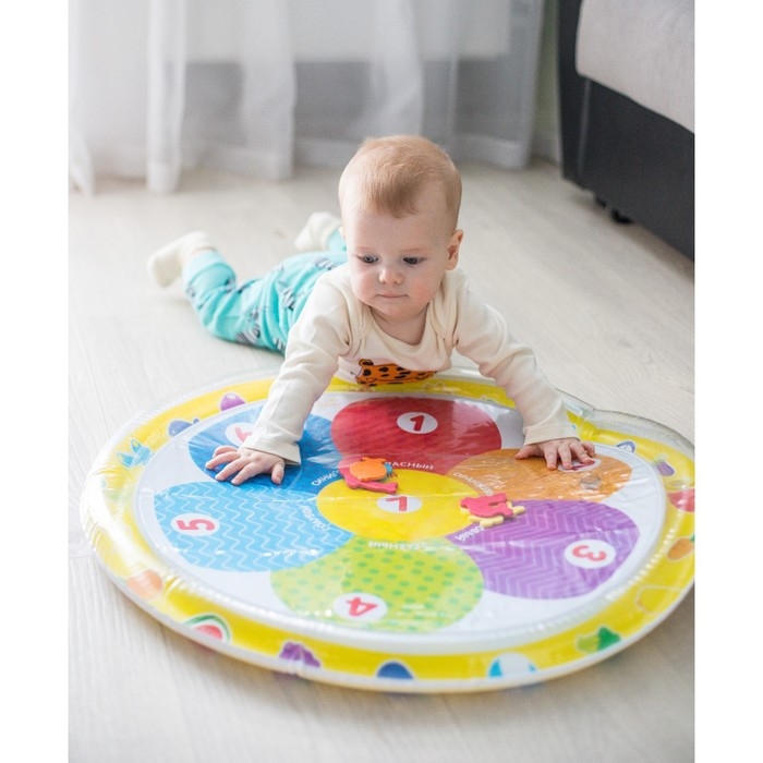 Акваковрик надувной развивающий водный коврик «Цветик», 65x65 см, Крошка Я Акваковрик надувной развивающий водный коврик «Цветик», 65x65 см, Крошка Я