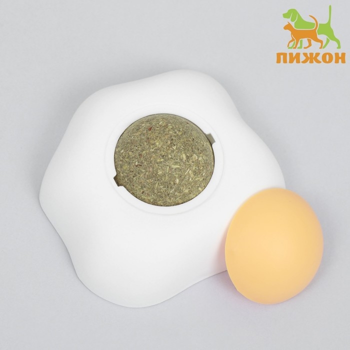 Игрушка для кошек с кошачьей мятой  Игрушка для кошек с кошачьей мятой "Яичница", 6 см