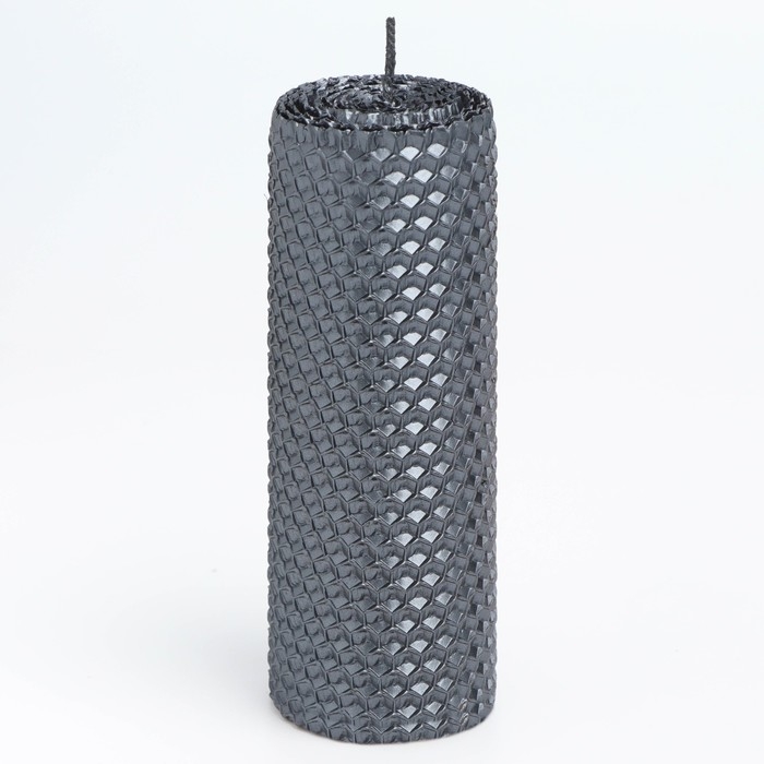 Свеча из вощины, 4,5х4,5х12,5 см, мокрый асфальт металлик Свеча из вощины, 4,5х4,5х12,5 см, мокрый асфальт металлик