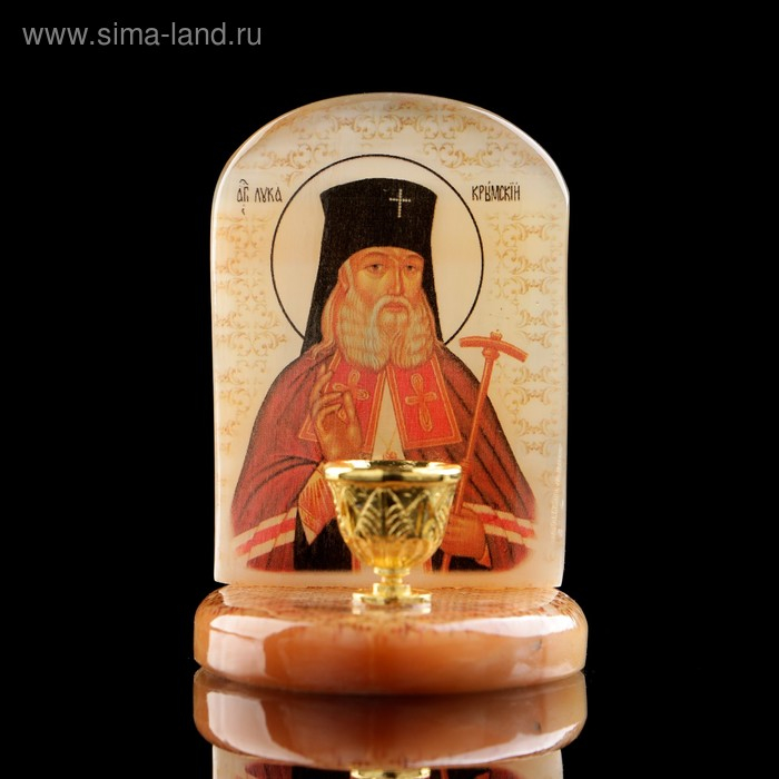 Икона «Святой Лука», с подсвечником, селенит Икона «Святой Лука», с подсвечником, селенит