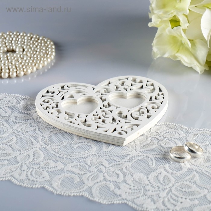 Подставка для колец Подставка для колец "Ажур", белая, 14,5х13х0,8 см