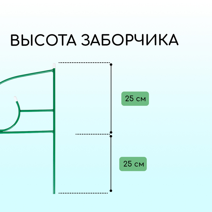 Ограждение декоративное, 50&times;295 см, 5 секций, металл, зелёное, &laquo;Классик 2&raquo;