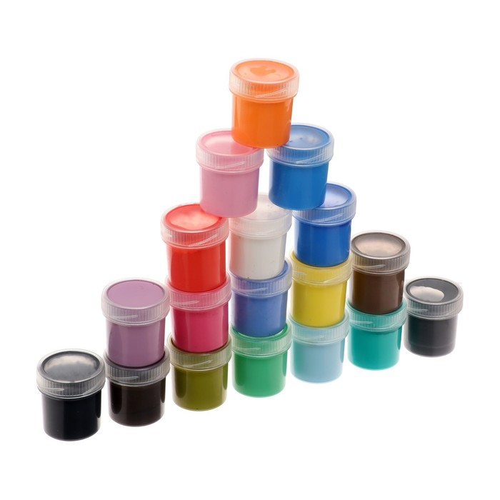 Краска акриловая, набор 18 цветов х 20 мл, Calligrata Художественная, морозостойкая, в картонной коробке Краска акриловая, набор 18 цветов х 20 мл, Calligrata Художественная, морозостойкая, в картонной коробке