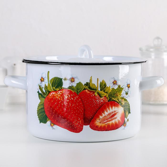 Кастрюля эмалированная, 2,9 л, цвет МИКС