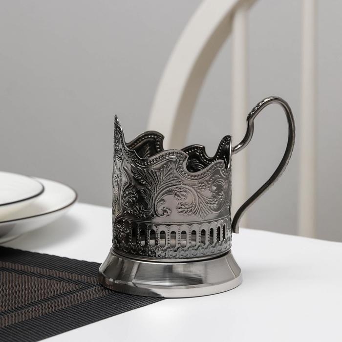 Подстаканник «Глухарь», d=61 мм, никелированный, с чернением Подстаканник «Глухарь», d=61 мм, никелированный, с чернением