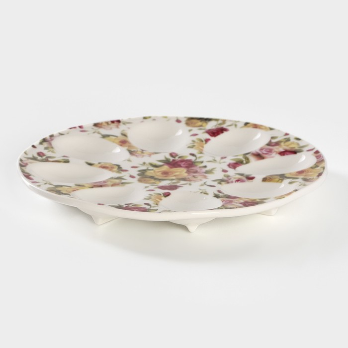 Подставка керамическая для яиц Доляна «Сад роз», d=19,5 см Подставка керамическая для яиц Доляна «Сад роз», d=19,5 см