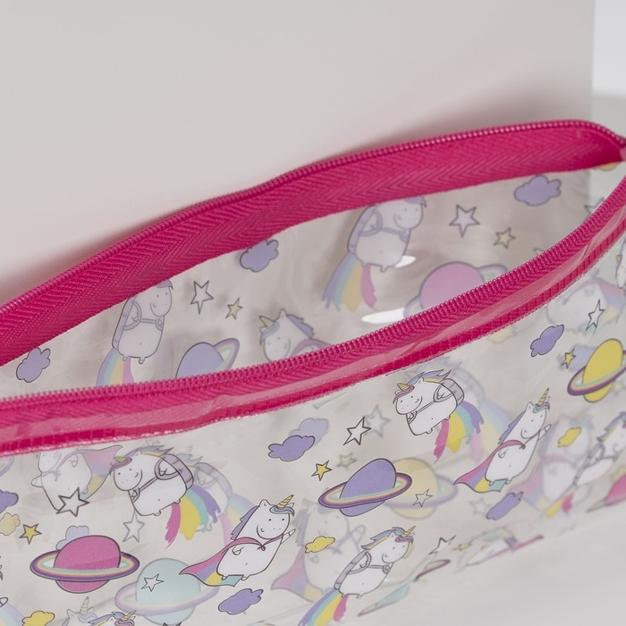 Пенал мягкий 1 отделение, 95 х 205 мм, плоский, ПВХ, Calligrata Пенал мягкий 1 отделение, 95 х 205 мм, плоский, ПВХ, Calligrata "Единорог"