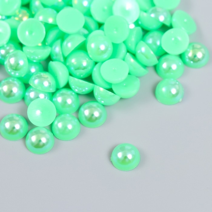 Декор для творчества пластик Декор для творчества пластик "Половинки бусин. Зелёный" 20 гр 0,8х0,8 см