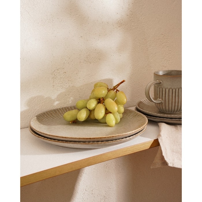 Набор тарелок фарфоровых SL Home «Монти», d=21 см, цвет серый Набор тарелок фарфоровых SL Home «Монти», d=21 см, цвет серый