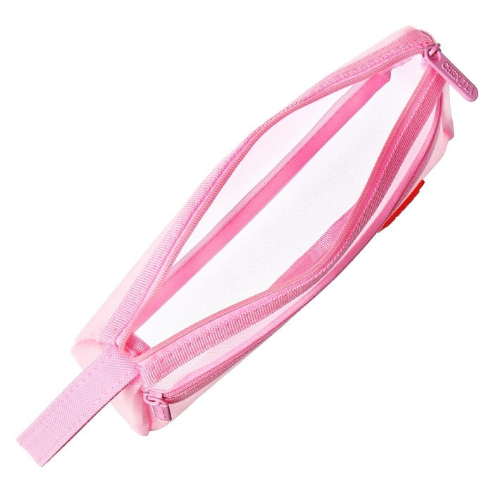 Пенал школьный на молнии Calligrata Пенал школьный на молнии Calligrata "Сетка", 2 отделения, розовый