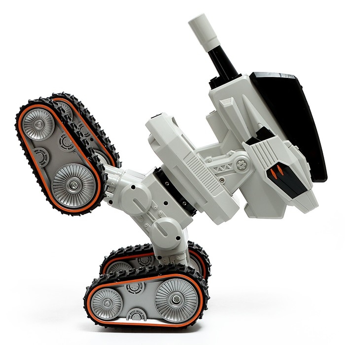 Танк «Луноход», радиоуправление, звук, стреляет гелевыми пулями, белый Танк «Луноход», радиоуправление, звук, стреляет гелевыми пулями, белый