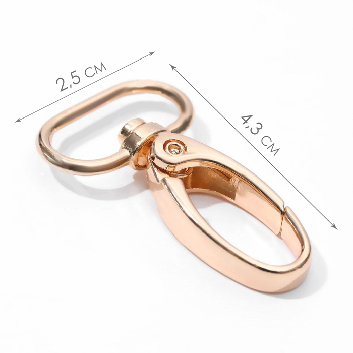 Карабин металлический, 43 × 25 мм / 20 × 2,2 мм, 5 шт, цвет золотой Карабин металлический, 43 × 25 мм / 20 × 2,2 мм, 5 шт, цвет золотой