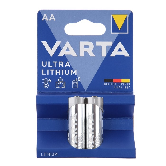 Батарейка литиевая Varta ULTRA, AA, FR14505-2BL, 1.5 В, блистер, 2 шт. Батарейка литиевая Varta ULTRA, AA, FR14505-2BL, 1.5 В, блистер, 2 шт.