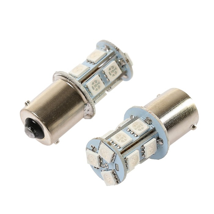 Автолампа светодиодная Cartage, P21/W, 12 В, 13 SMD-5050, свет красный, набор 2 шт Автолампа светодиодная Cartage, P21/W, 12 В, 13 SMD-5050, свет красный, набор 2 шт