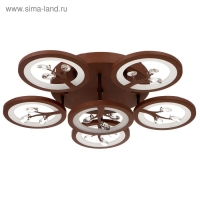 Люстра с ПДУ 661315/6 LED 120Вт 3 режима 3000-6000К кофе 59x59x13,5 см