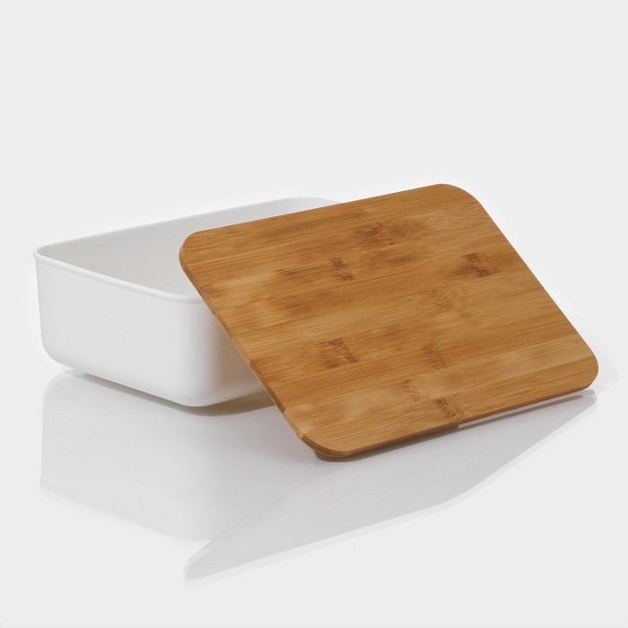 Контейнер для хранения с крышкой LaDо́m «Натурэль», 25,5×17,5×8,5 см, цвет белый Контейнер для хранения с крышкой LaDо́m «Натурэль», 25,5×17,5×8,5 см, цвет белый