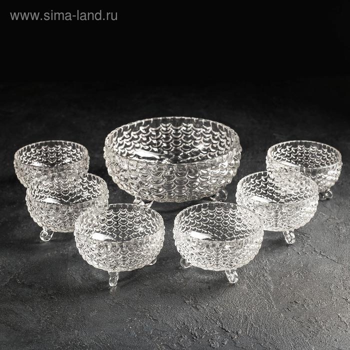 Набор стеклянных салатников «Облака», 7 предметов: 1 шт 18×9 см, 6 шт 10×6 см Набор стеклянных салатников «Облака», 7 предметов: 1 шт 18×9 см, 6 шт 10×6 см