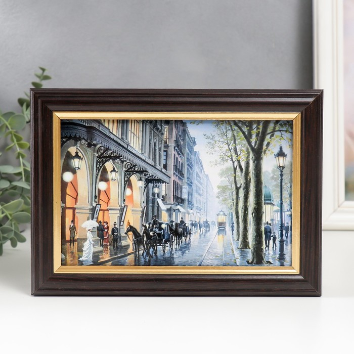 Ключница Ключница "Улицы Барселоны" венге 15х21 см