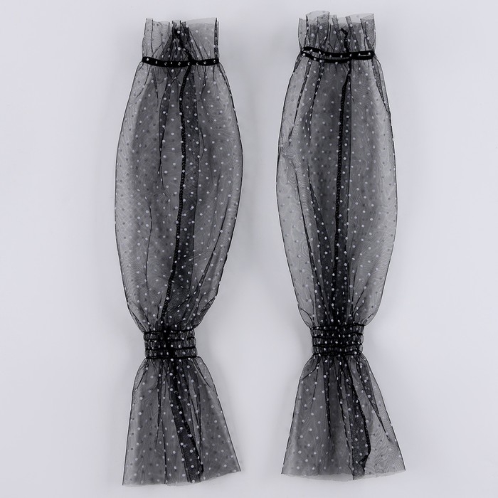 Перчатки женские - нарукавники, в горошек, цвет чёрный Перчатки женские - нарукавники, в горошек, цвет чёрный