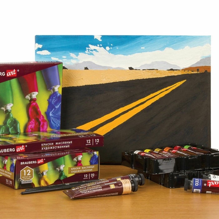 Краска масляная художественная, набор 32 цвета (36 штук) х 22 мл, Brauberg Art Premiere Краска масляная художественная, набор 32 цвета (36 штук) х 22 мл, Brauberg Art Premiere