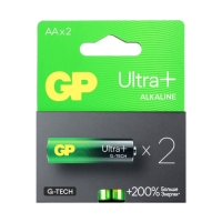 Батарейка алкалиновая GP Ultra Plus Alkaline, AA, LR6-2BL, 1.5В, блистер, 2 шт