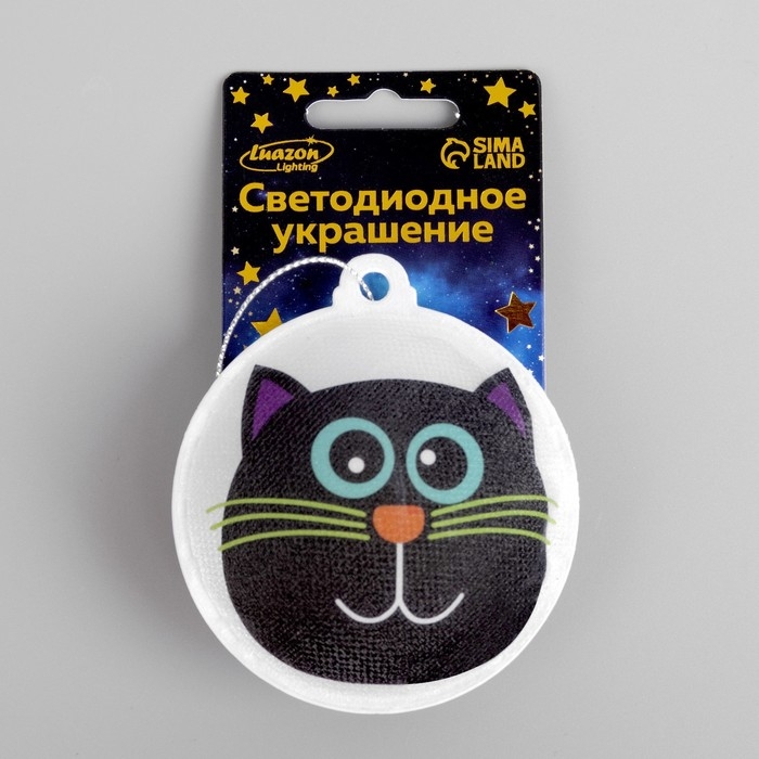 Светодиодная игрушка «Кот ведьмы» 8 см, батарейки AG13х3 (в комплекте), свечение мульти Светодиодная игрушка «Кот ведьмы» 8 см, батарейки AG13х3 (в комплекте), свечение мульти