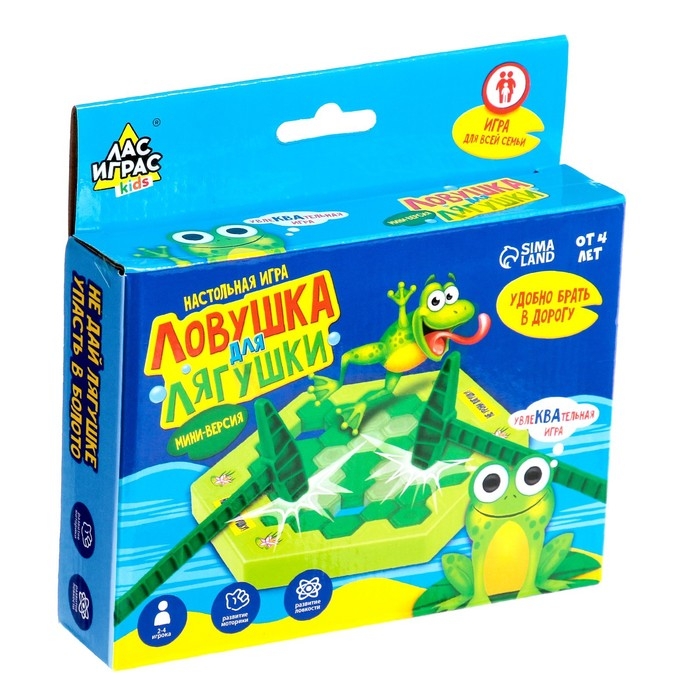 Настольная игра на везение «Ловушка для лягушки», мини-версия, 2-4 игрока, 4+ Настольная игра на везение «Ловушка для лягушки», мини-версия, 2-4 игрока, 4+
