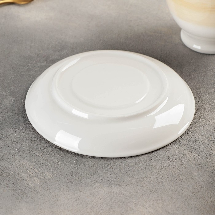 Чайная пара керамическая «Гелакси», 2 предмета: чашка 200 мл, блюдце d=13 см, цвет бежевый Чайная пара керамическая «Гелакси», 2 предмета: чашка 200 мл, блюдце d=13 см, цвет бежевый