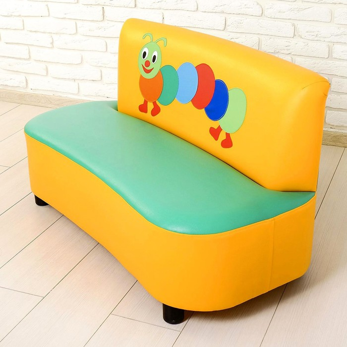 Диван мягкий «Пилот», цвет зелёно-жёлтый, с гусеницей Диван мягкий «Пилот», цвет зелёно-жёлтый, с гусеницей