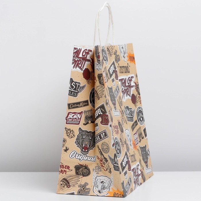 Пакет подарочный крафтовый, упаковка, Best, 28 х 32 х 15 см